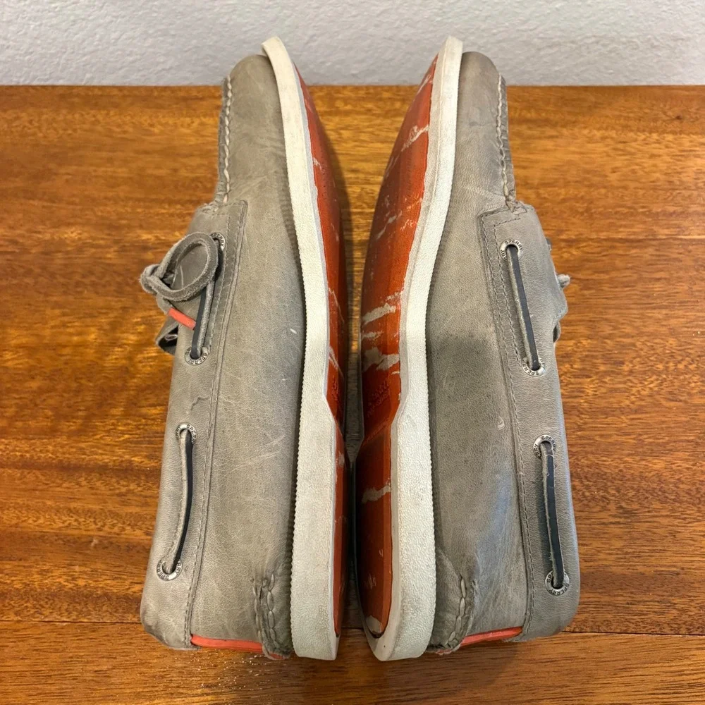 Sperry‎ Top-Sider Boat Shoes Mens 9 Grey Green Leather STS23930